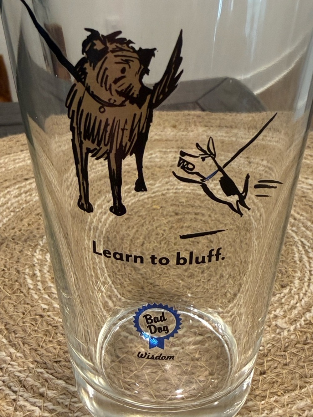 Vtg Bad Dog Brand Wisdom Glass Drinking Glasses Set of 3 Funny Theme Drinkware - Picture 4 of 16